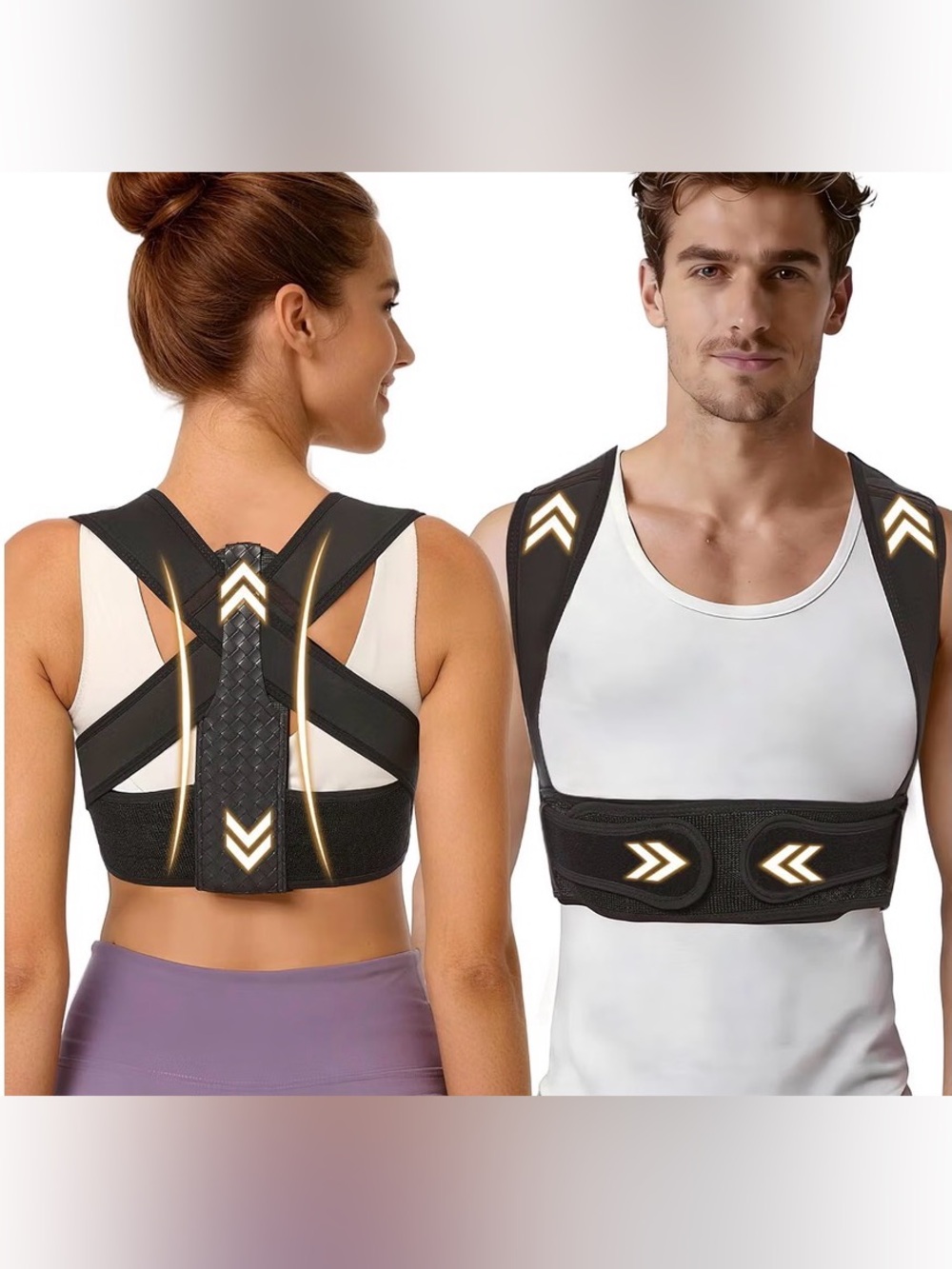 5/$30 Adjustable Black Posture Corrector Support Brace - Large NWT